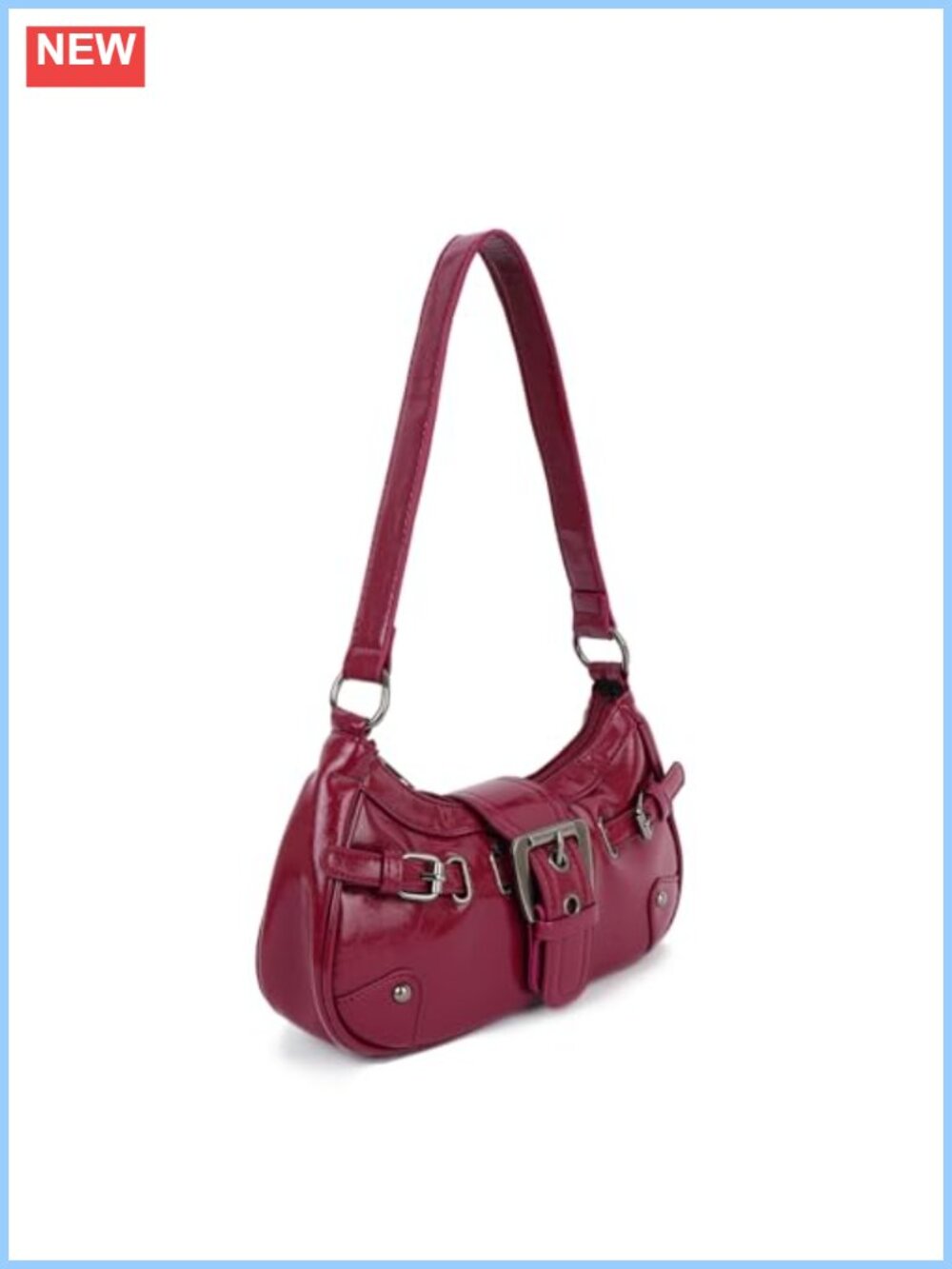 Small Clutch Y2k Purse Vegan Leather Shoulder Bag Buckle